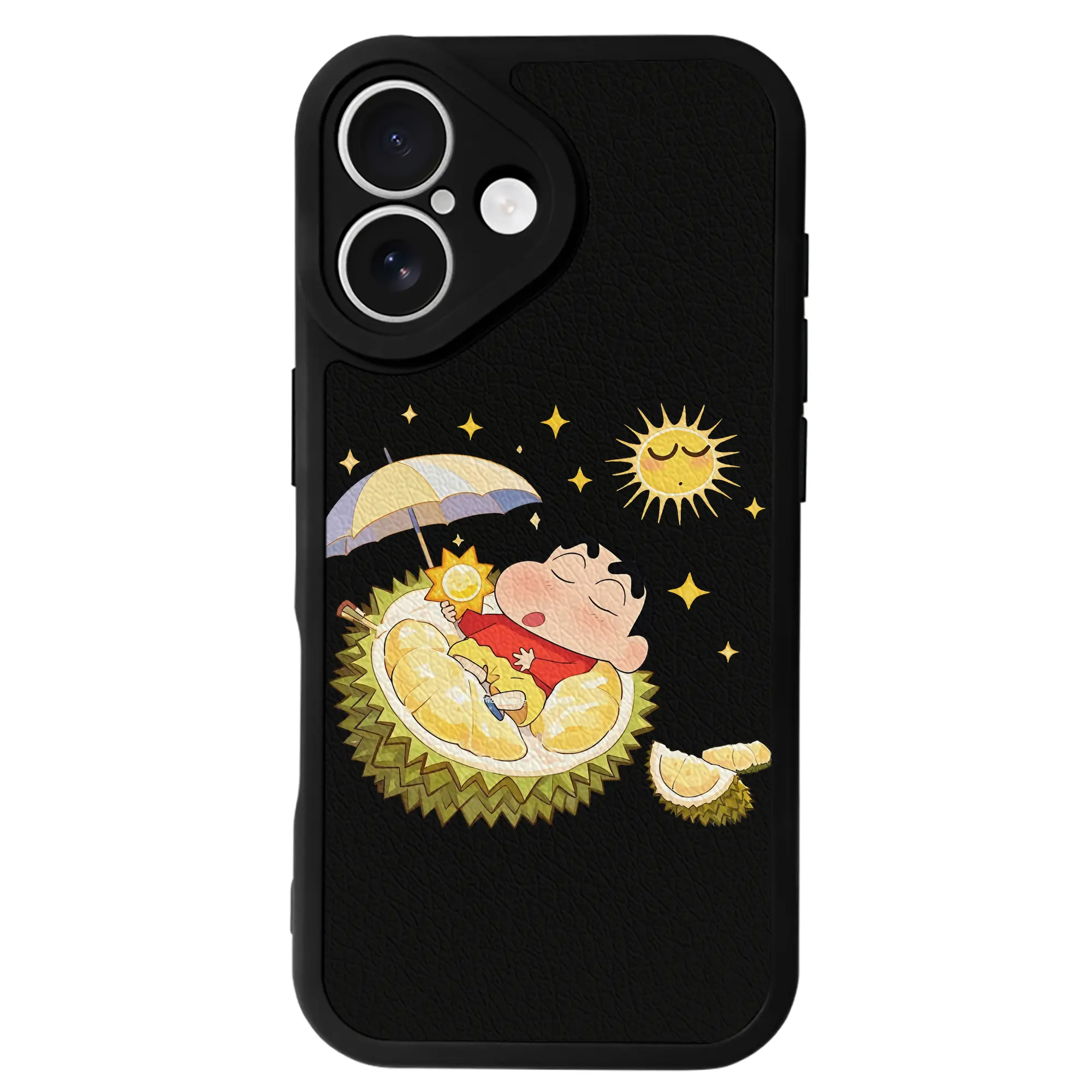 クレヨンしんちゃん グッズ 野原 しんのすけ - IPhone 16シリーズ対応 ・ シリコンスマホケース ・ レザー調 ・ 高精度フィット ・ 耐衝撃 ・ ワイヤレス充電対応 ・ 精密カット